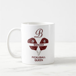 Glam Glit Pickleball Queen Paddles Initial Floral Kaffeetasse