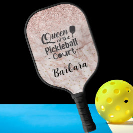 Glam Glit Rose Name Pickleball Schläger
