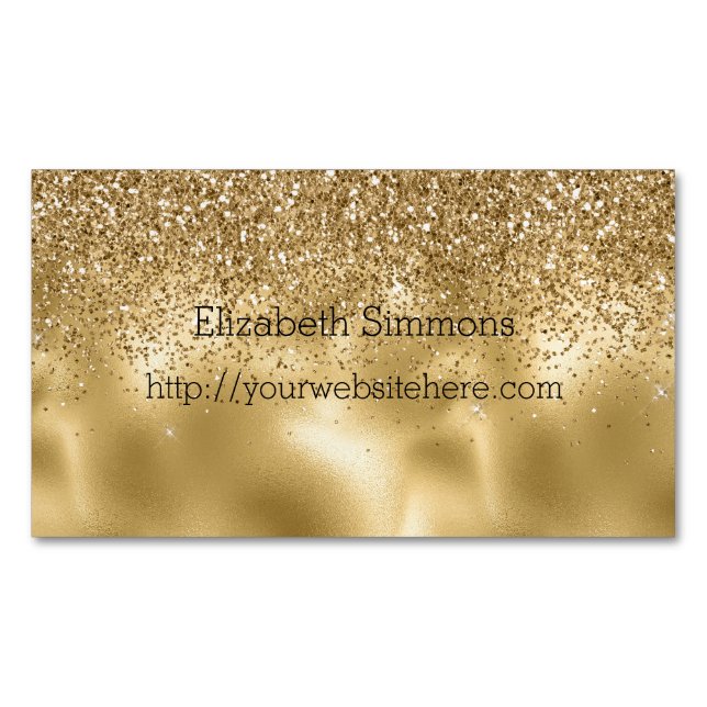 Glam Glitz Glitzer Magnetische Visitenkarte (Vorderseite)