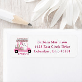 Glam Glitz Monogram Name Rose Gold Golf Cart