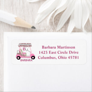 Glam Glitz Monogram Name Rose Gold Golf Cart