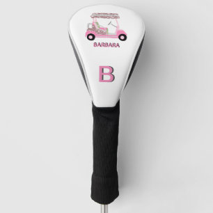 Glam Glitz Monogram Rose Gold Diamond Cart Golf Headcover