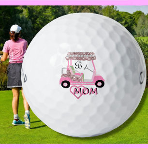 Glam Glitz Monogramm Roségold Mutter Golfball