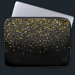 Glam-Glitzer-Konfetti Laptopschutzhülle<br><div class="desc">Eleganter Glitzer-Konfetti aus schwarzem und glasklarem Gold</div>