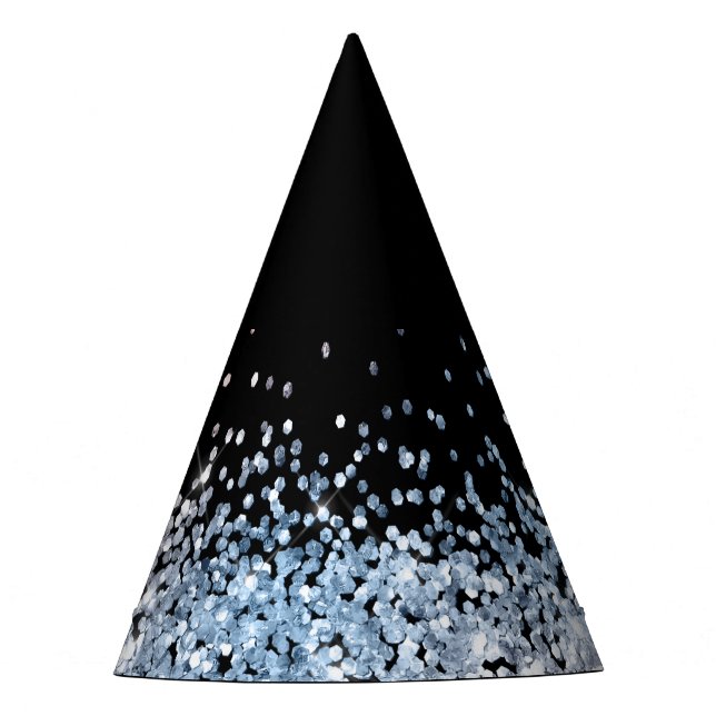 Glam Glitzer rosa und blau Party Hut Partyhütchen (Vorderseite)