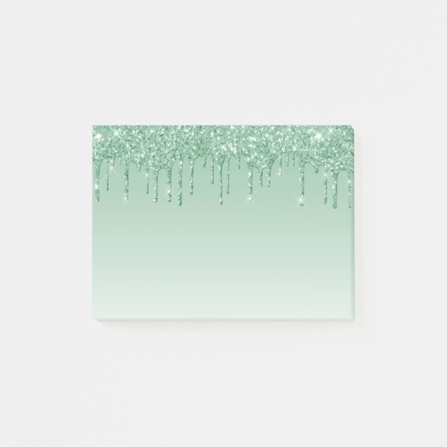 Glam & Glitzer Tropfen Post-it Klebezettel (Vorderseite)