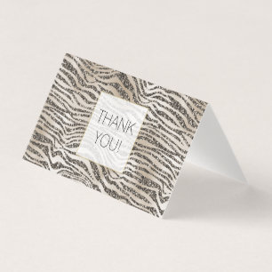 Glam Glitzer Zebra Print Vielen Dank