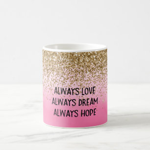Glam Glitzy Sparkle Glitzer Girly Pink Traumstreck Kaffeetasse
