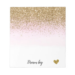 Glam Glitzy Sparkle Glitzer Pink Ombre Notizblock