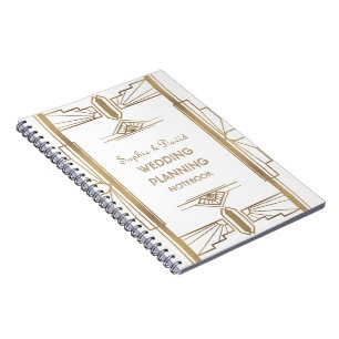 Glam Gold 1920's Great Gatsby Art Wedding Planner Notizblock