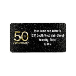 Glam Gold 50 Jahre alt Adressaufkleber