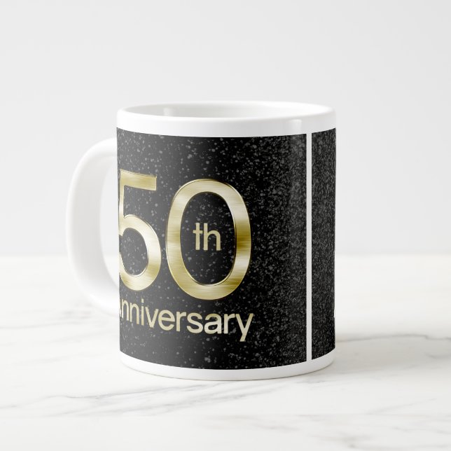 Glam Gold 50 Jahre alt Jumbo-Tasse (Vorderseite Links)