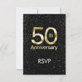 Glam Gold 50 Jahre alt RSVP Karte