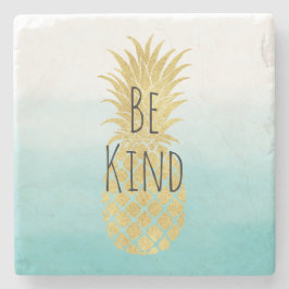 Glam Gold Ananas Aqua Steinuntersetzer