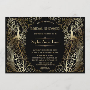 Glam Gold Art Deco Brautparty Einladung