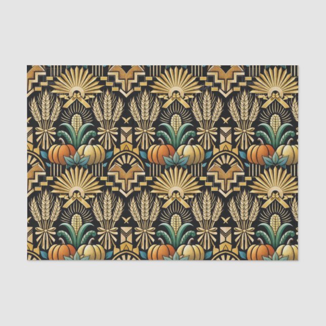 Glam Gold Art Deco Ernte Seidenpapier (Vorderseite)