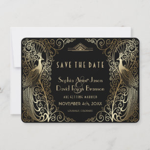 Glam Gold Art Déco-Friedhöfe Hochzeit speichern da Save The Date