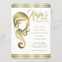 Glam Gold Beauty Girl Haar & Makeup Salon Party