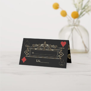 Glam Gold Black Gatsby Style Roaring 20er Hochzeit Platzkarte