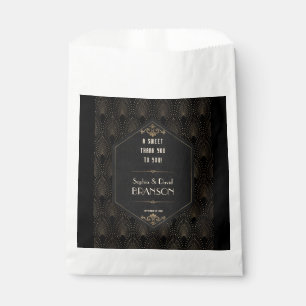 Glam Gold Black Great Gatsby Wedding DANK Geschenktütchen