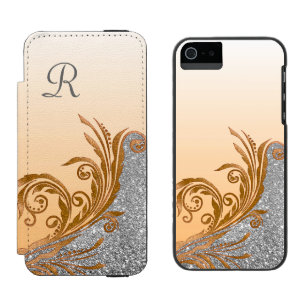 Glam Gold Blüh Monogram iPhone 6 digitale Brieftas Incipio Watson™ iPhone 5 Geldbörsen Hülle