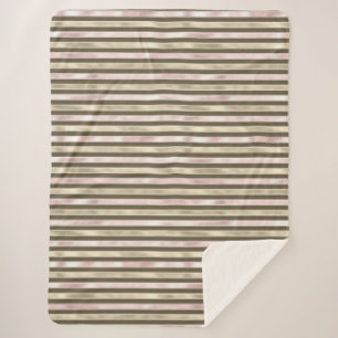 Glam Gold Blush Pink Brown Streifen Sherpadecke