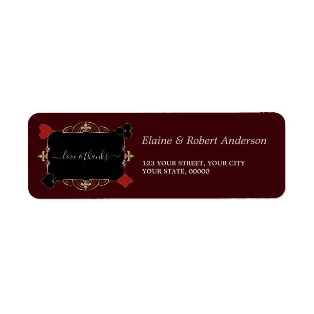Glam Gold Casino Deep Burgundy Hochzeit Rückkehr  (Vorne)