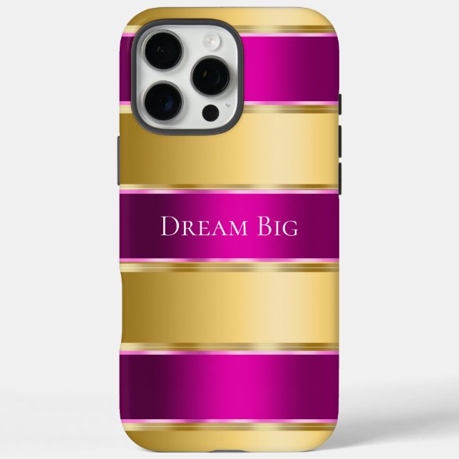 Glam Gold Chic Pink Ribbon Case-Mate iPhone Hülle (Rückseite)