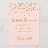 Glam Gold Confetti Brautparty in Rosa