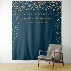 Glam Gold Confetti Geburtstag Hintergrund jedes Al Wandteppich