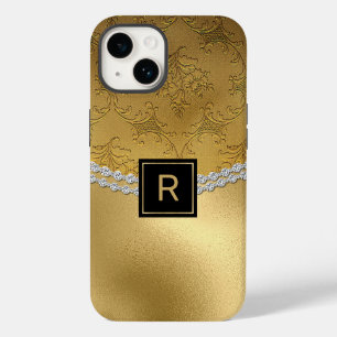 Glam Gold Damask Mit Monogramm Case-Mate iPhone Ca Case-Mate iPhone 14 Hülle