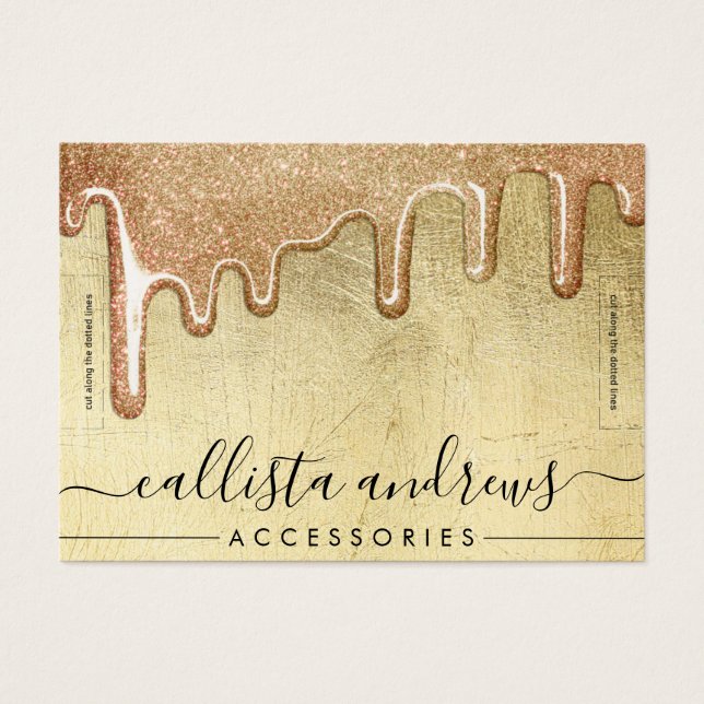 Glam Gold Dick Glitzer Tropfen Bracelet Display (Vorderseite)