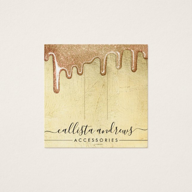 Glam Gold Dick Glitzer Tropfen Haarschnitt Display (Vorderseite)