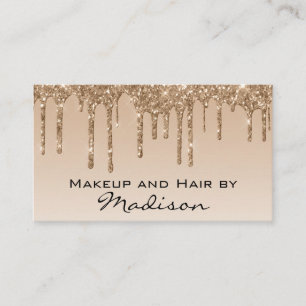 Glam Gold Drilling Glitzer Tropfen Makeup Artist Visitenkarte