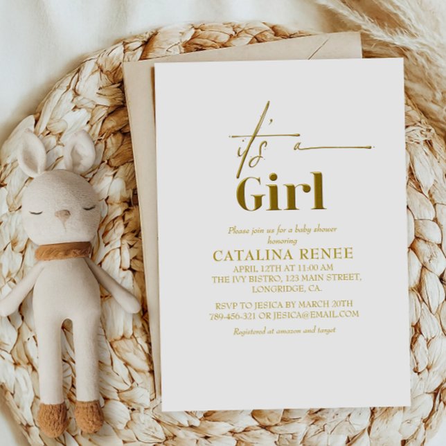 Glam Gold eine Girl-Baby-Dusche Einladung (Von Creator hochgeladen)