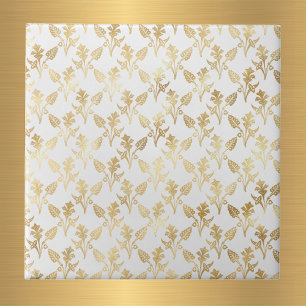 Glam Gold Floral White Fliese