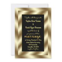 Glam Gold Foil und Black Wedding Einladung