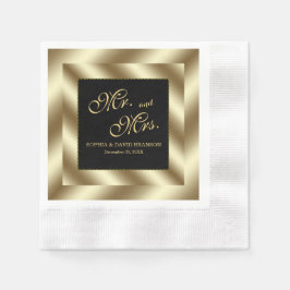 Glam Gold Foil und Black Wedding Serviette