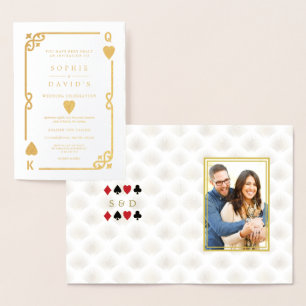 Glam Gold Gatsby Casino Las Vegas Poker Wedding Folienkarte