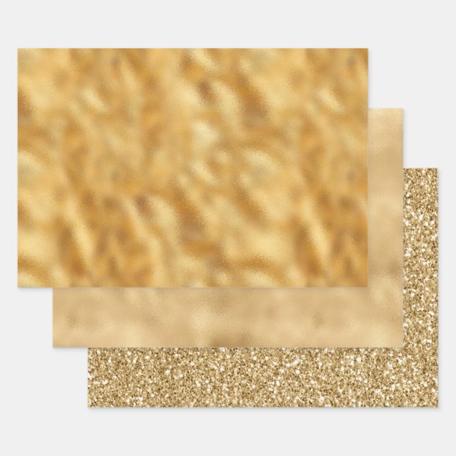Glam Gold Geschenkpapier Set (Set)