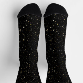 Glam gold glitter and sparkles on black image socken