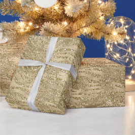 Glam Gold Glitz Glitzer Zebra Print Geschenkpapier