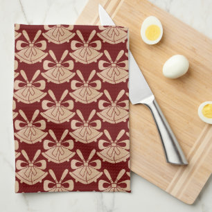 Glam Gold Glitzer Bells auf Weihnachten Geschirrtuch