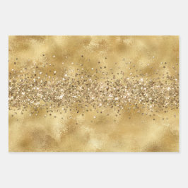 Glam Gold Glitzer Confetti      Geschenkpapier Set