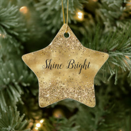 Glam Gold Glitzer Confetti Keramik Ornament