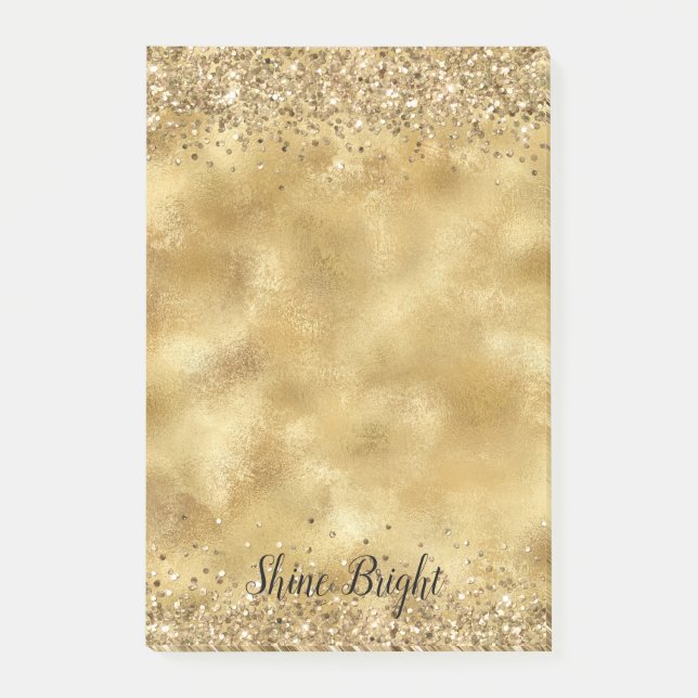 Glam Gold Glitzer Confetti      Post-it Klebezettel (Vorderseite)