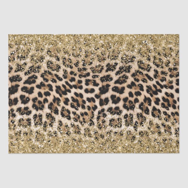 Glam Gold Glitzer Cream Leopard Glitzer Seidenpapier (Vorderseite)