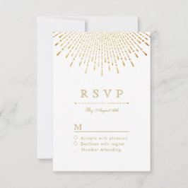 Glam gold Glitzer Deko Vintage Hochzeit UAWG RSVP Karte