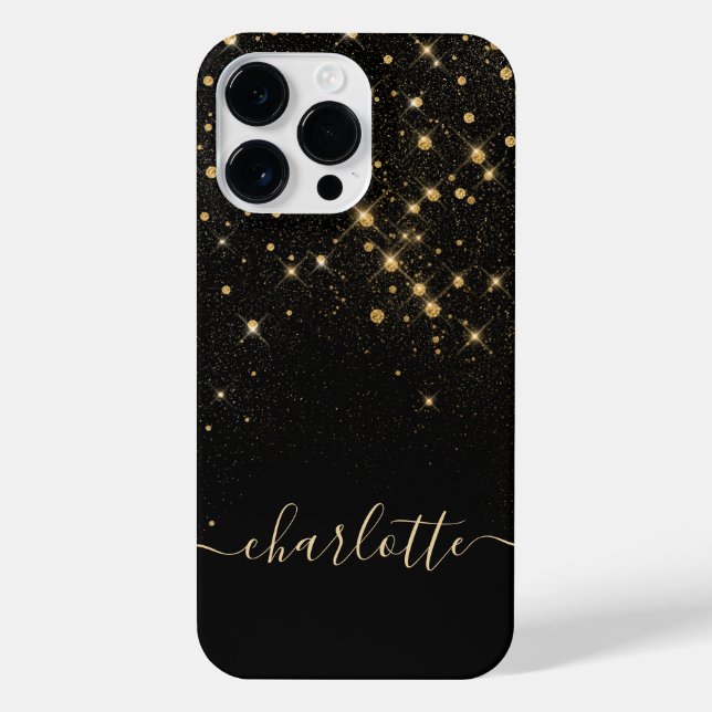 Glam Gold Glitzer Diamant Sparkle Elegante iPhone Hülle (Rückseite)