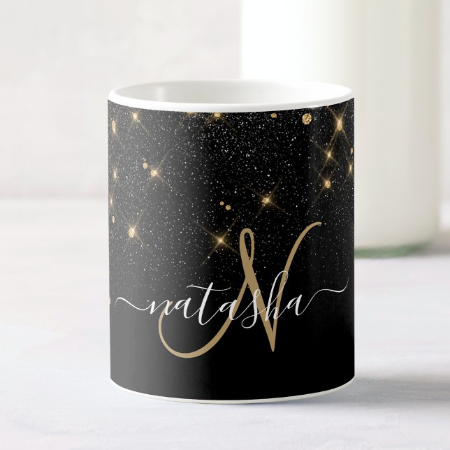 Glam Gold Glitzer Diamond Sparkle Elegantes Monogr Kaffeetasse (Von Creator hochgeladen)